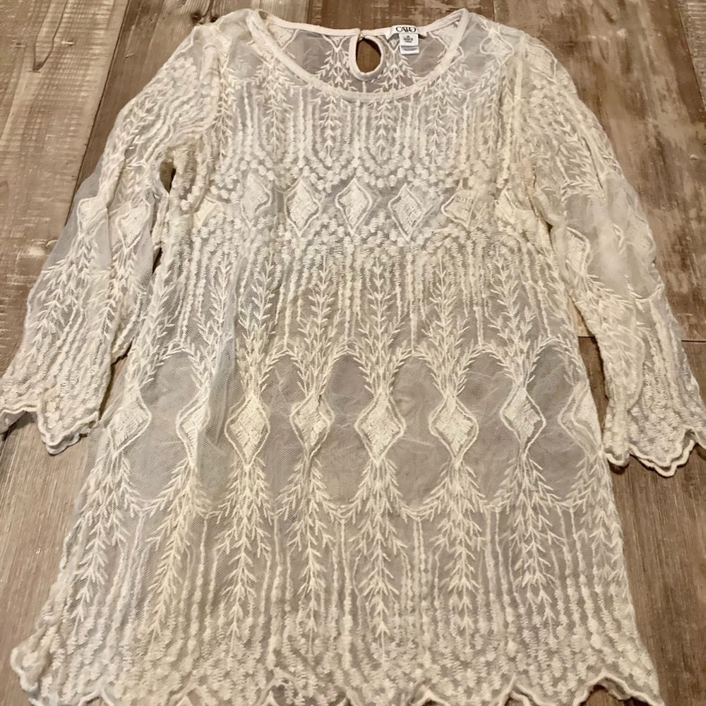 Western sheer Top Sz L